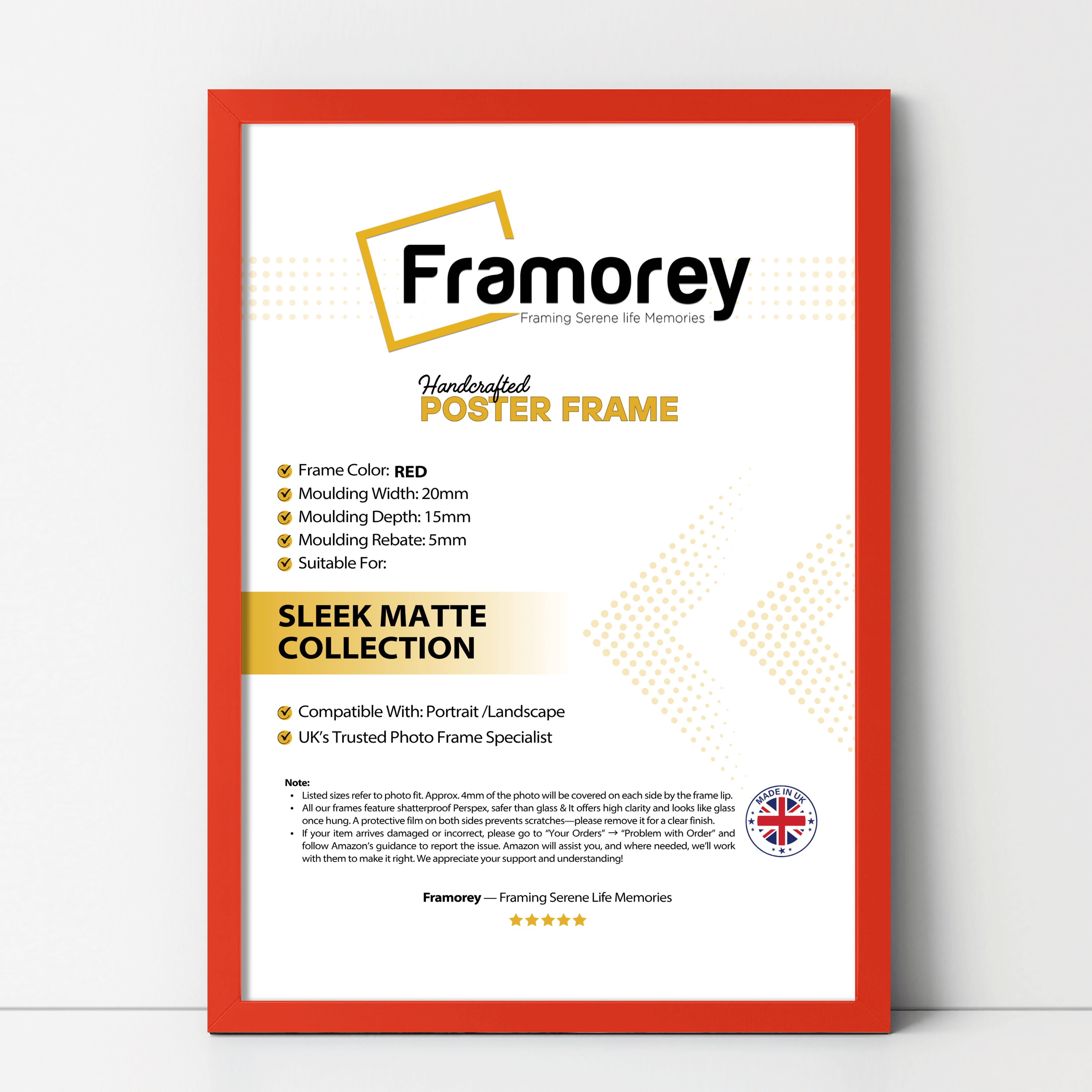 Thin Matt Red Picture Frame Poster Frames Wall D?cor Frame