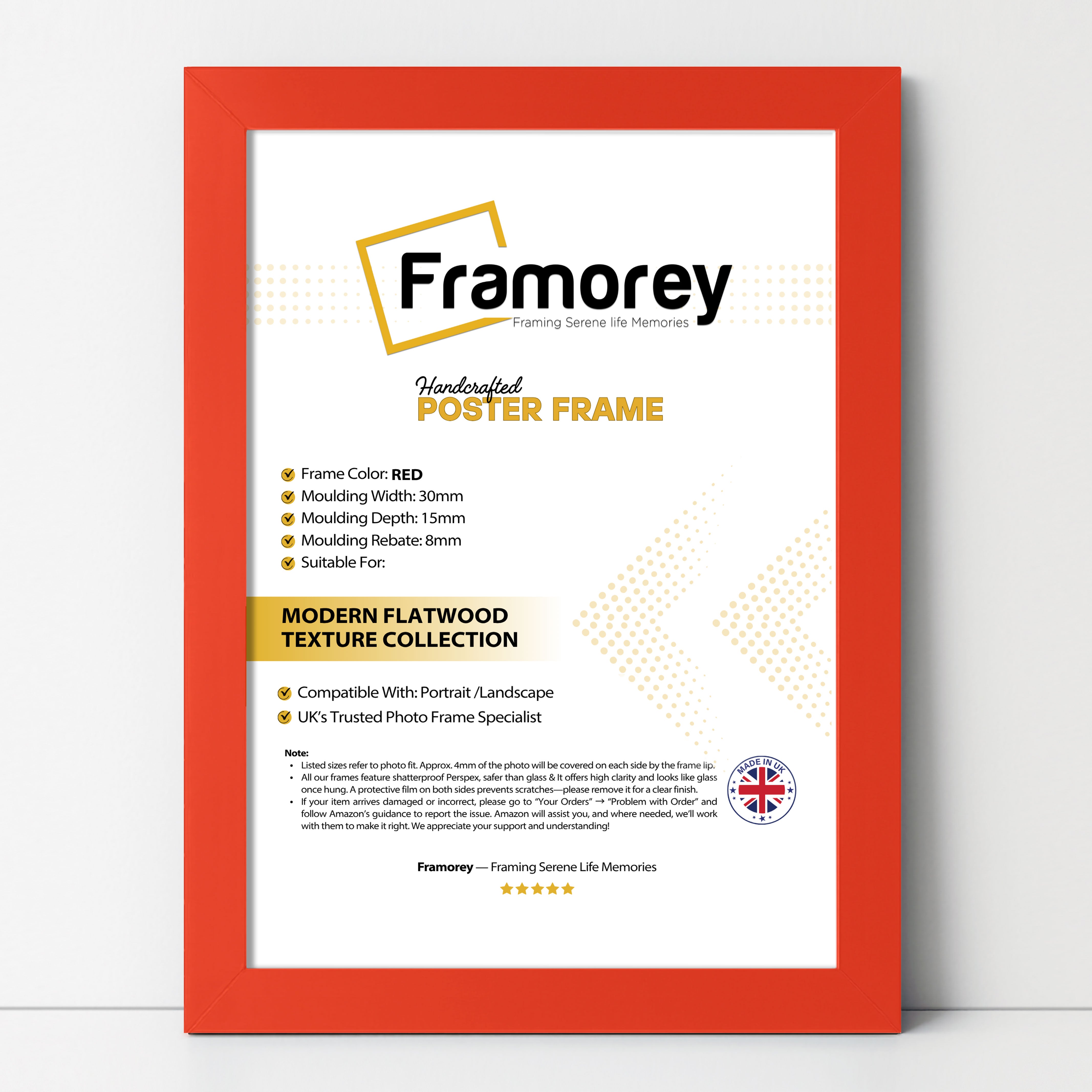 Red Picture Frame Wall Art Photo Frames