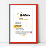 Thin Style Red Picture Frame With White Mount