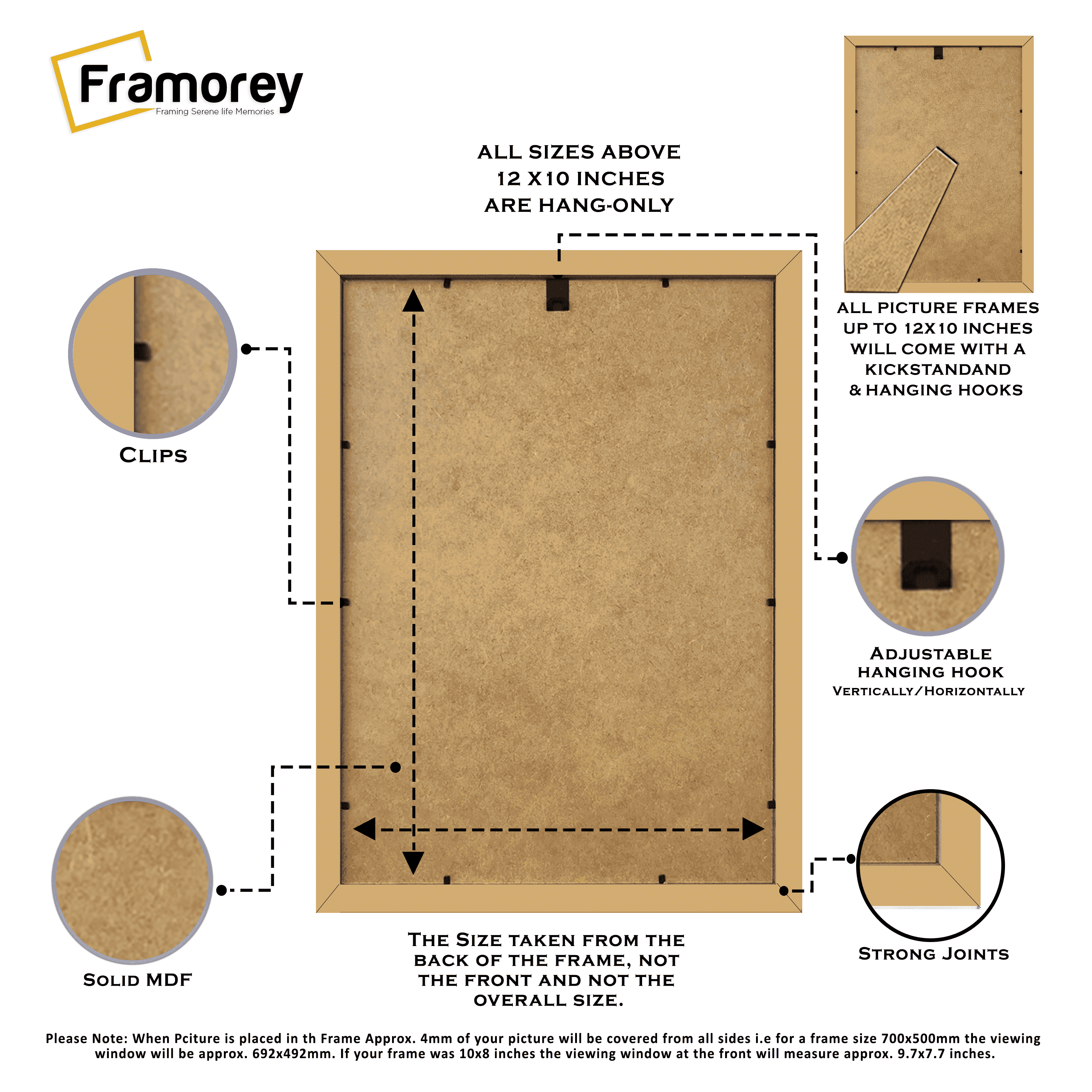 Thin Matt Oak Picture Frames with Black Mount