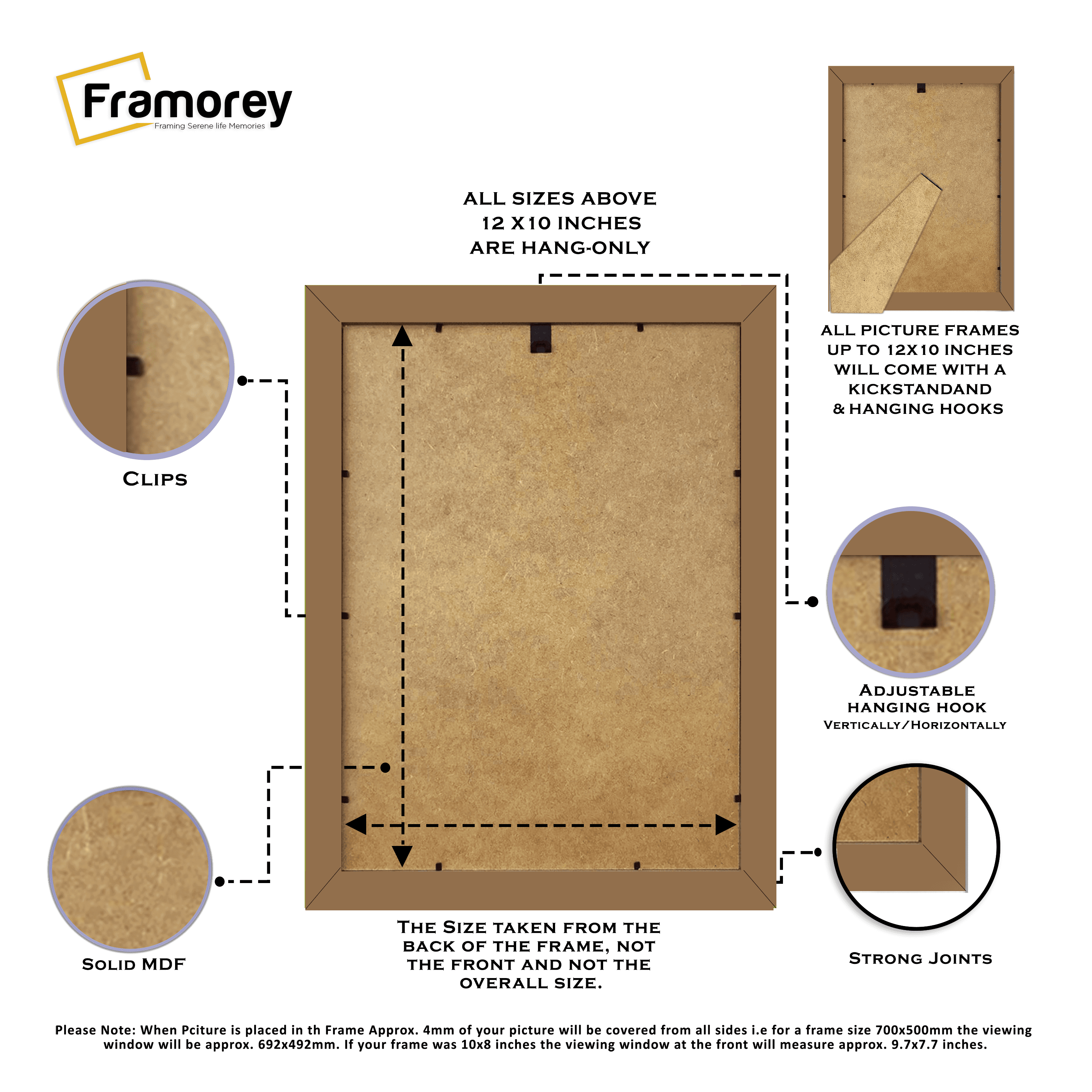 Dark Oak Picture Frame With White Mount