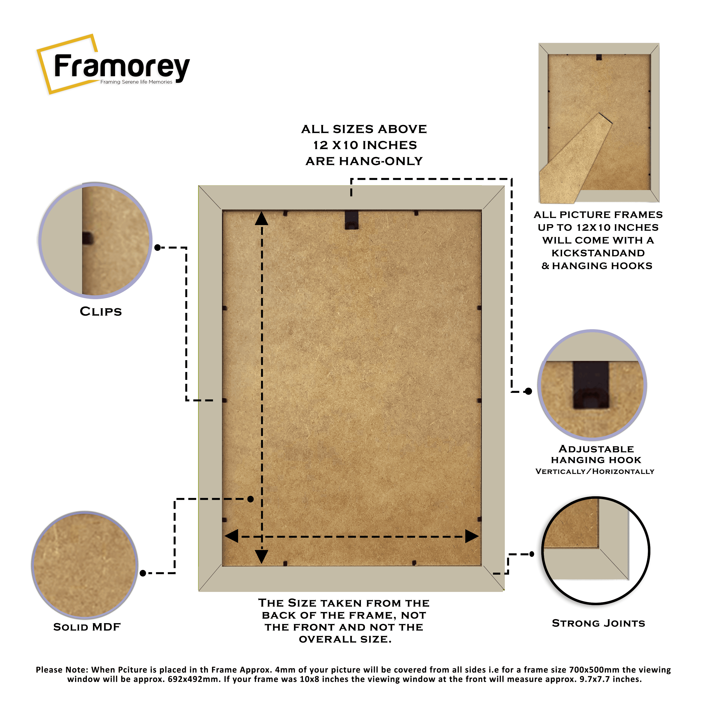 Light Oak Picture Frame With White Mount