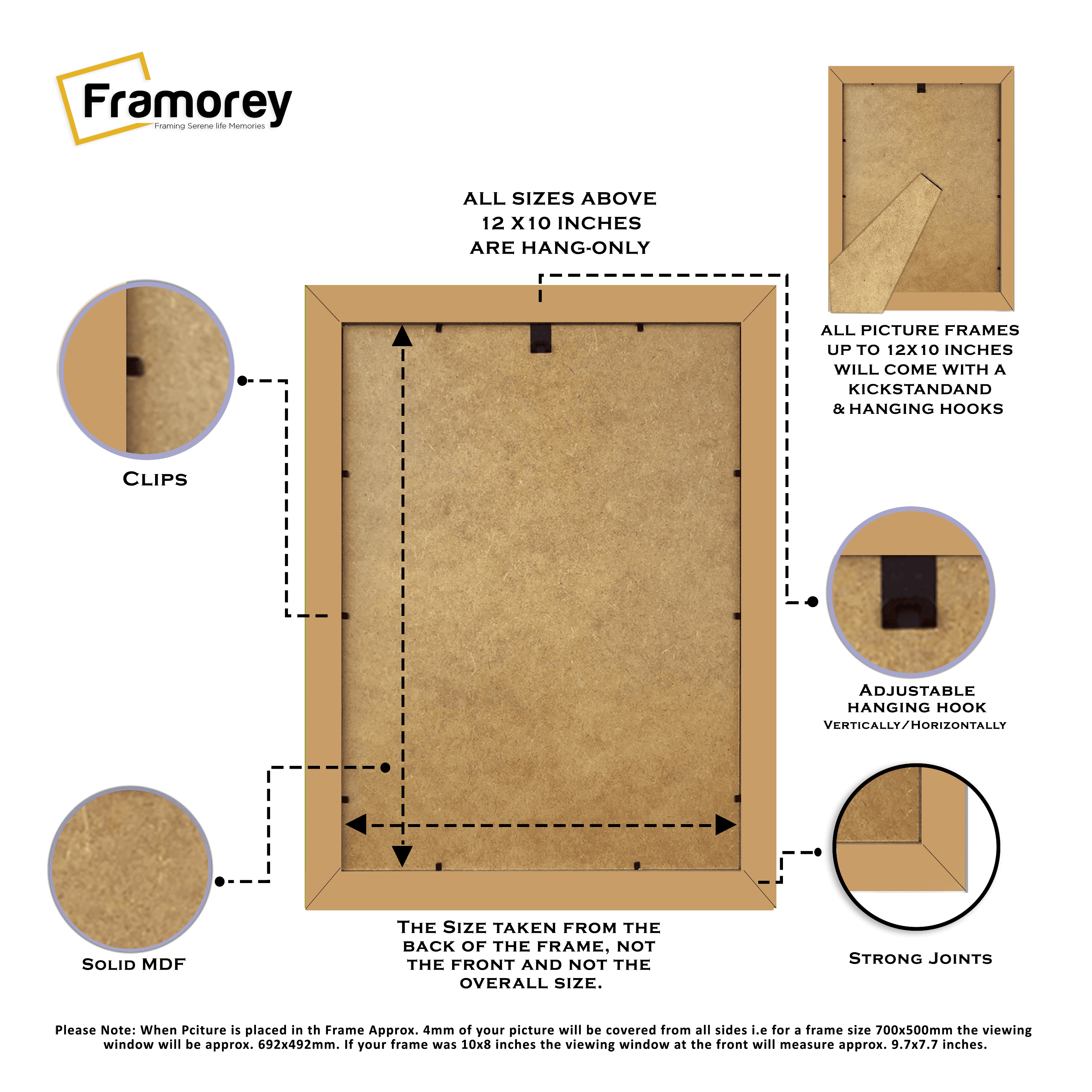 Oak Picture Frame With Ivory Mount