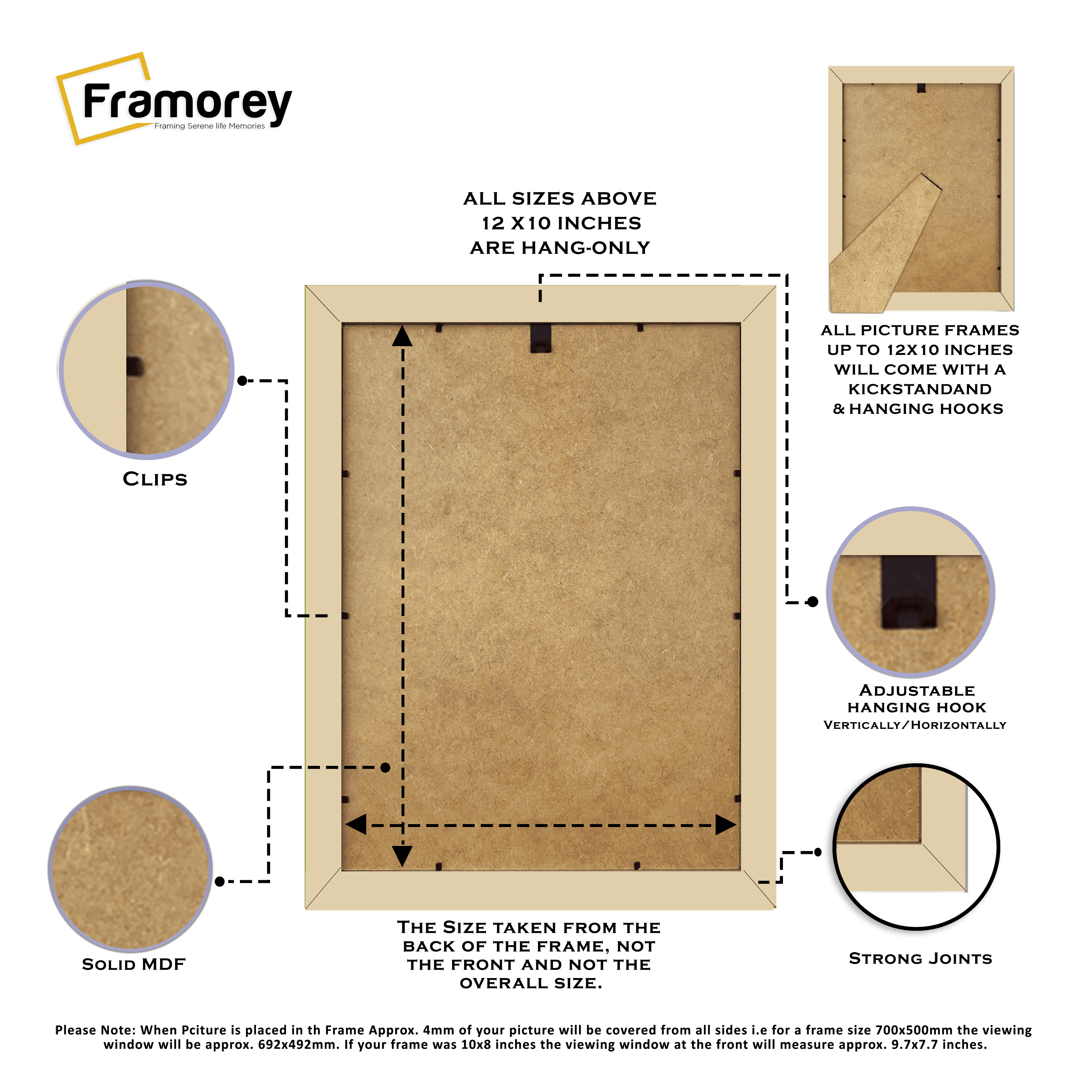 Pine Picture Frame With White Mount