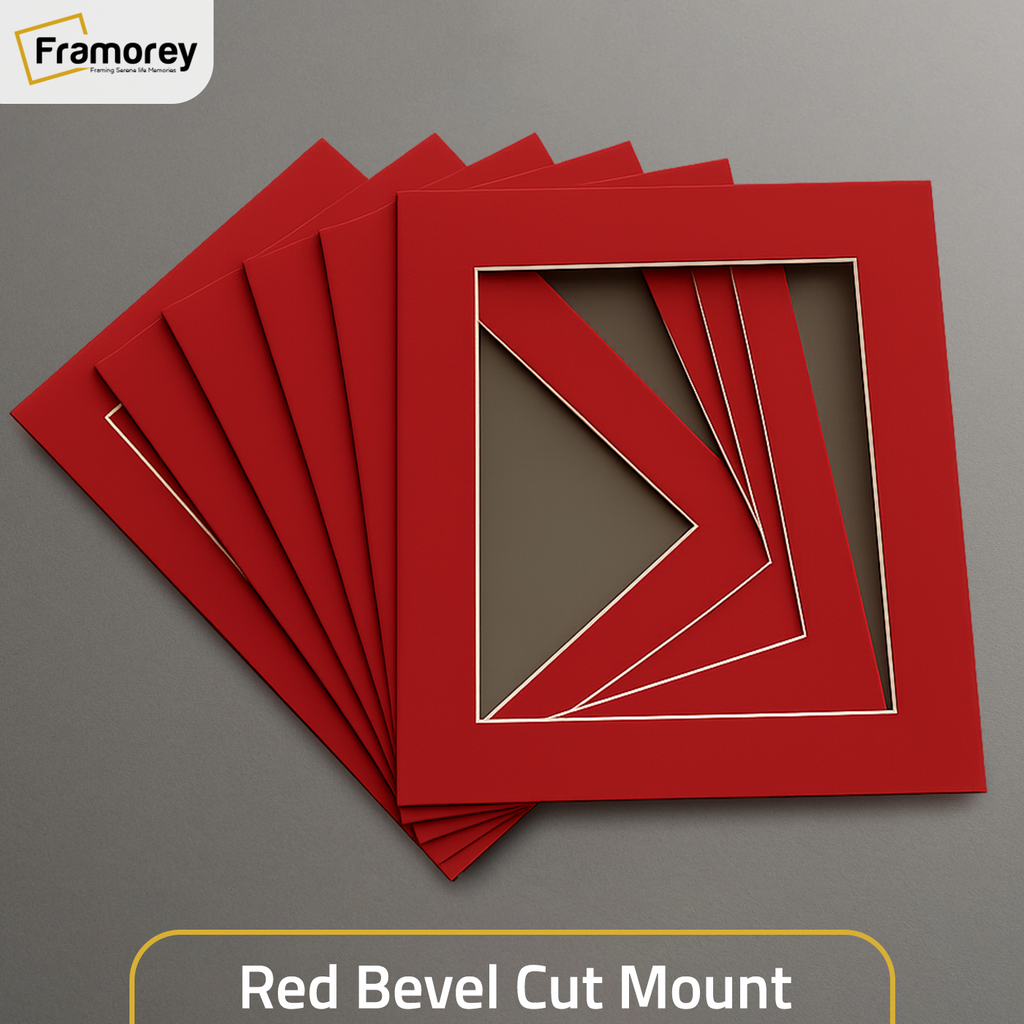 Red Bevel Cut Mount.