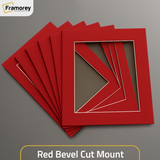 Red Bevel Cut Mount.