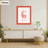 Red With White Mount Wooden Picture Frame is hanging on a wall just over the Table