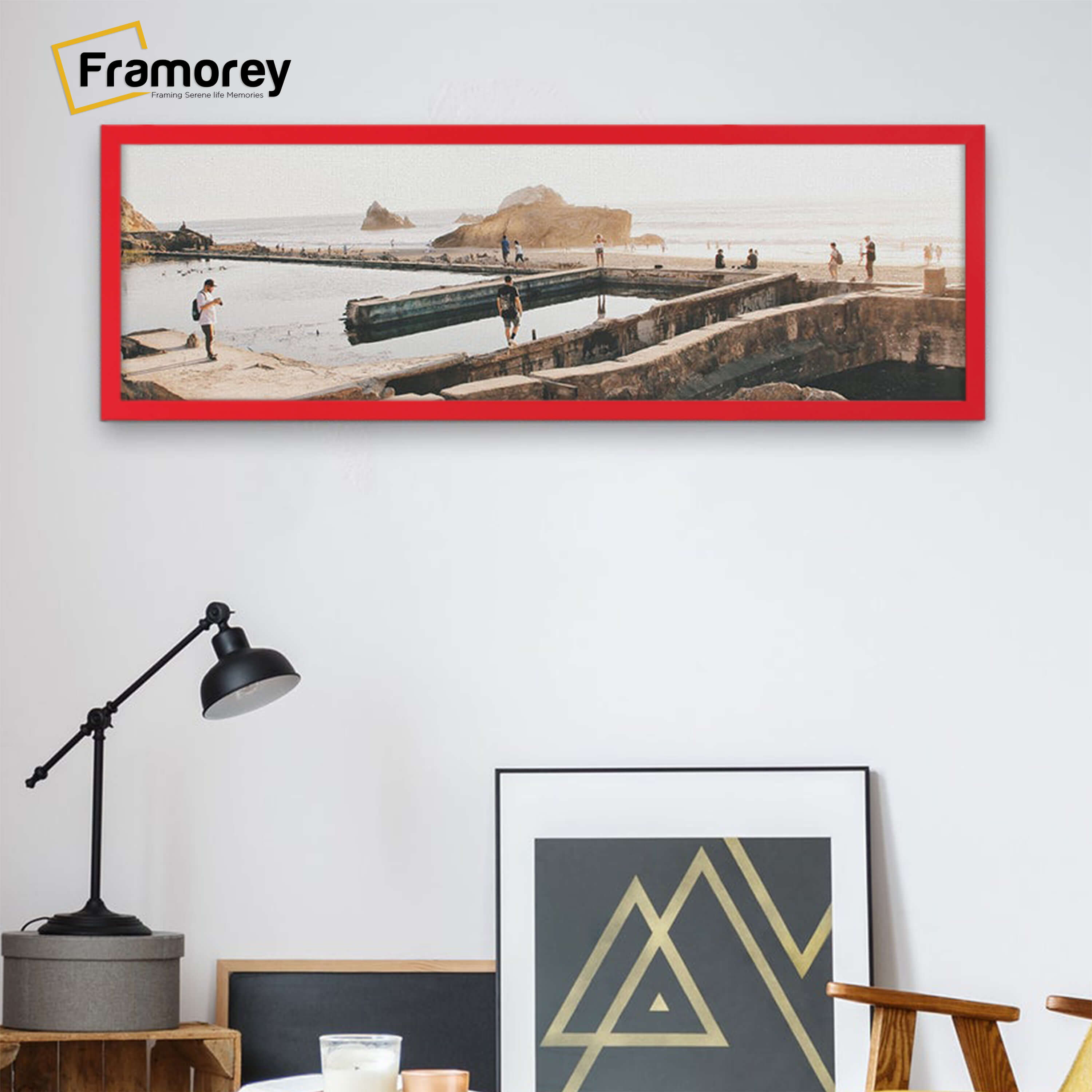 Thin Matt Red Panoramic Picture Frame Poster Frames