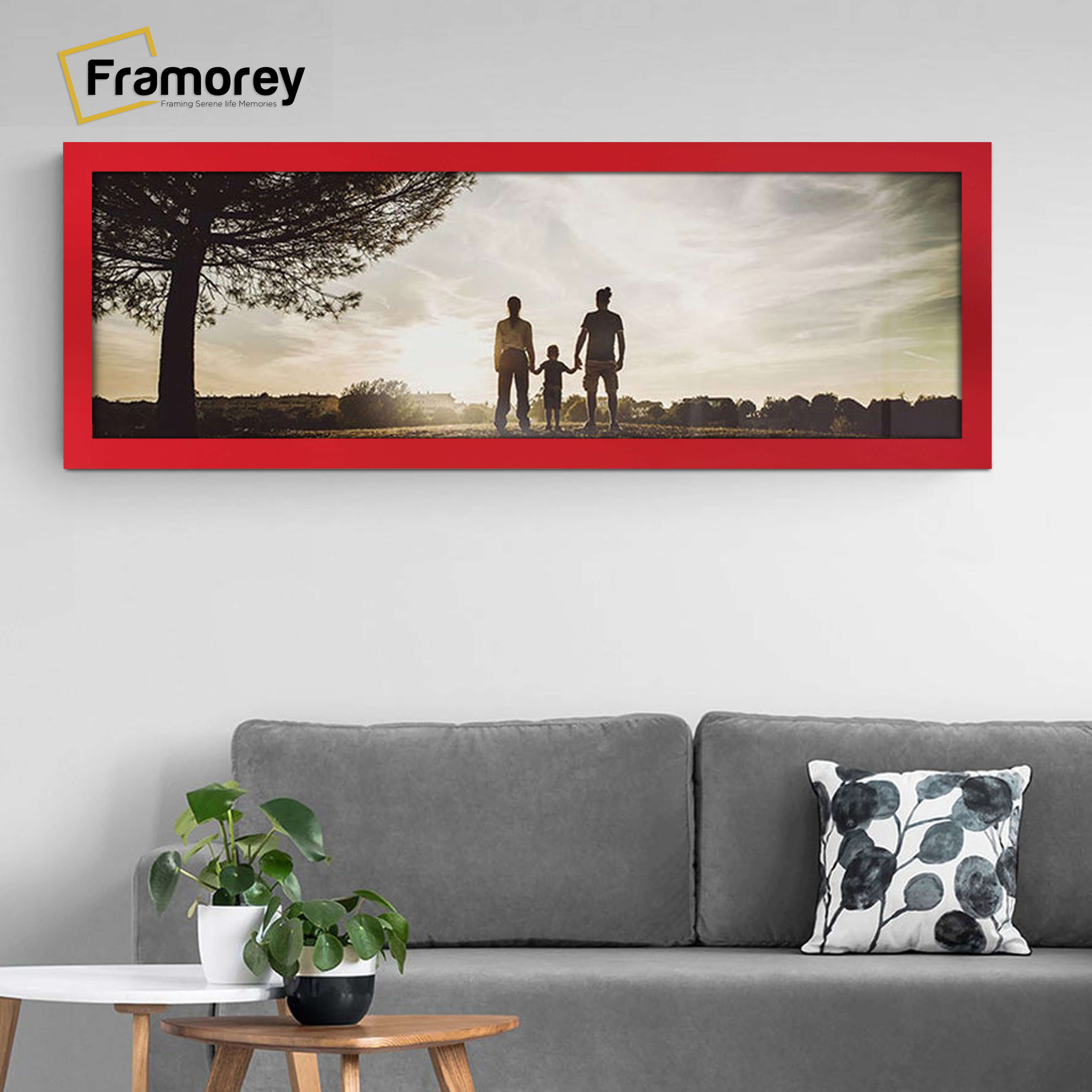 Panoramic Size Red Picture Frames Wall Décor Frame
