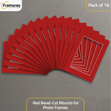 Red Bevel Cut Mount pack of 16.