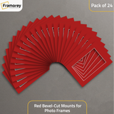 Red Bevel Cut Mount pack of 24.