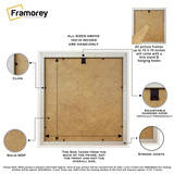 White Picture Frame Backside View Poster Frame Highlighting it's Features