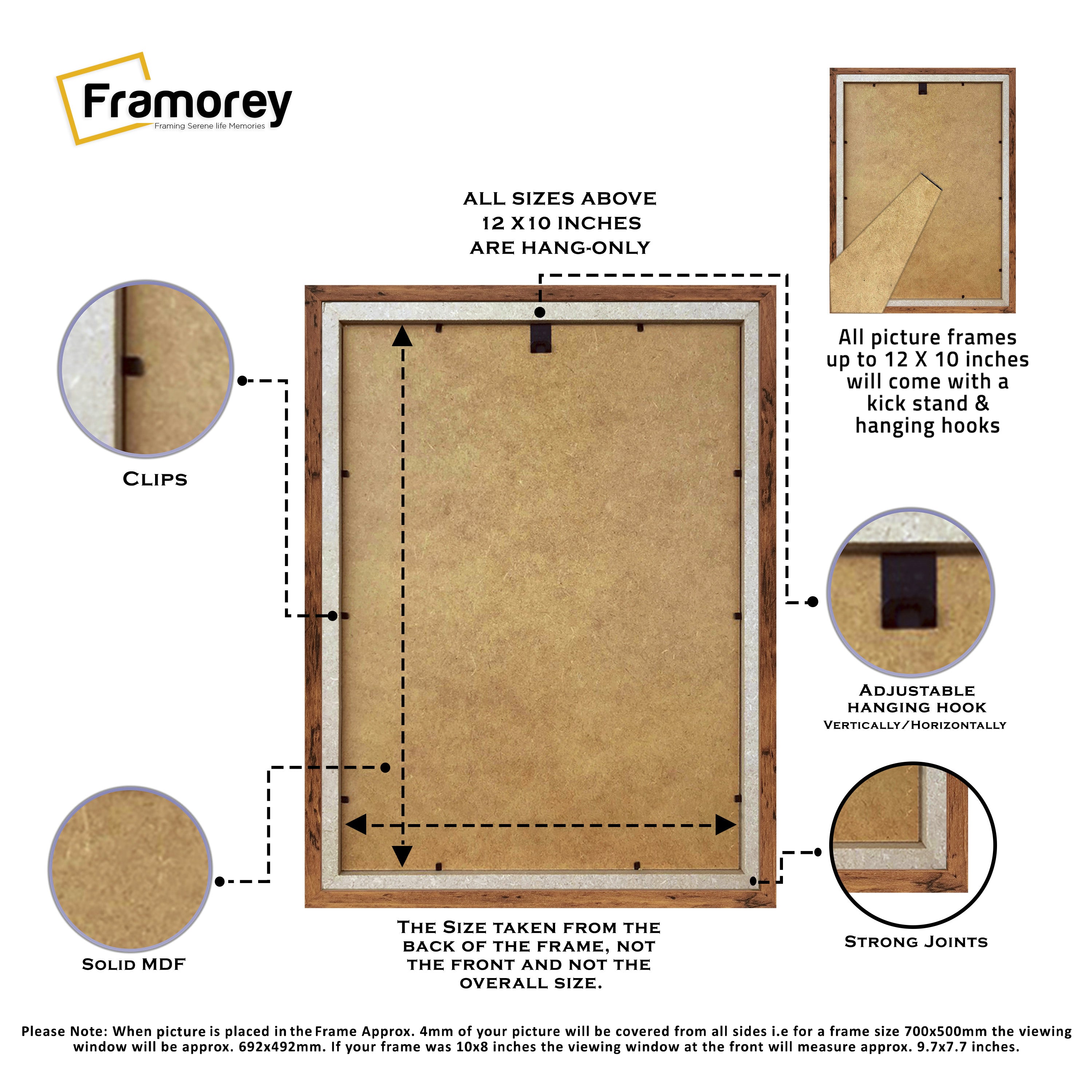 Rustic Oak Picture Frame, Wall Art Frames