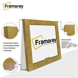 Side view of a Square Gold Picture Frames Handmade Wooden Photo Frames with some highlights on its parts