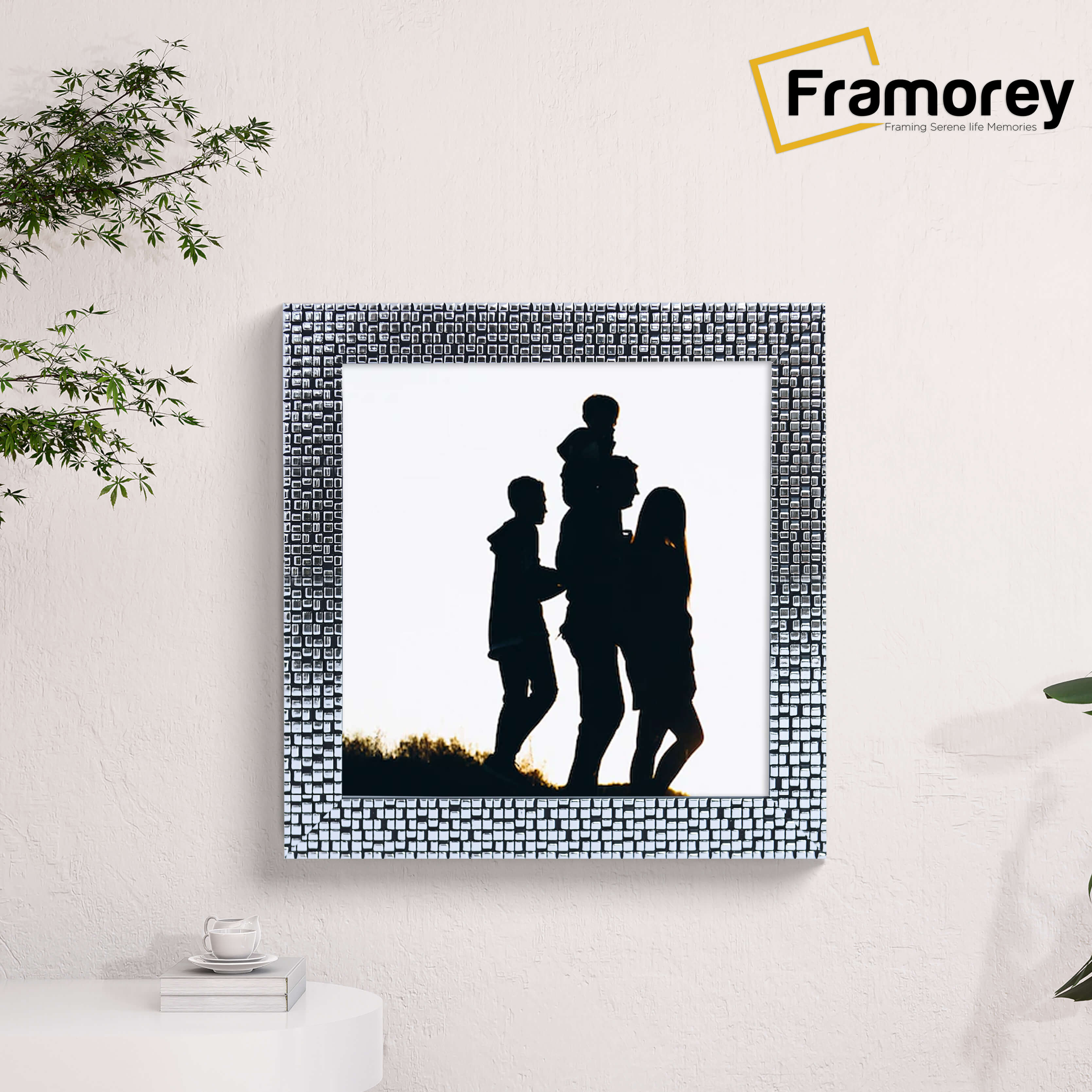 Square Size Silver Picture Frame Rockstar Style Photo Print Frame