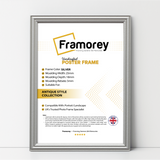 Silver antique-style poster frame, Framorey handmade picture frame for wall display