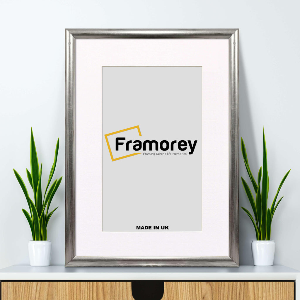Silver Picture Frame With White Mount