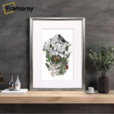 Silver Picture Frame With Mount Wooden on Table
