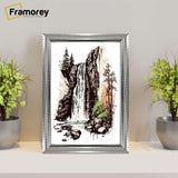 Silver Picture Frame Reverse Style on a White table standing with the wall.