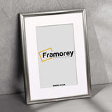 Silver Picture Frame Side View With White Mount
