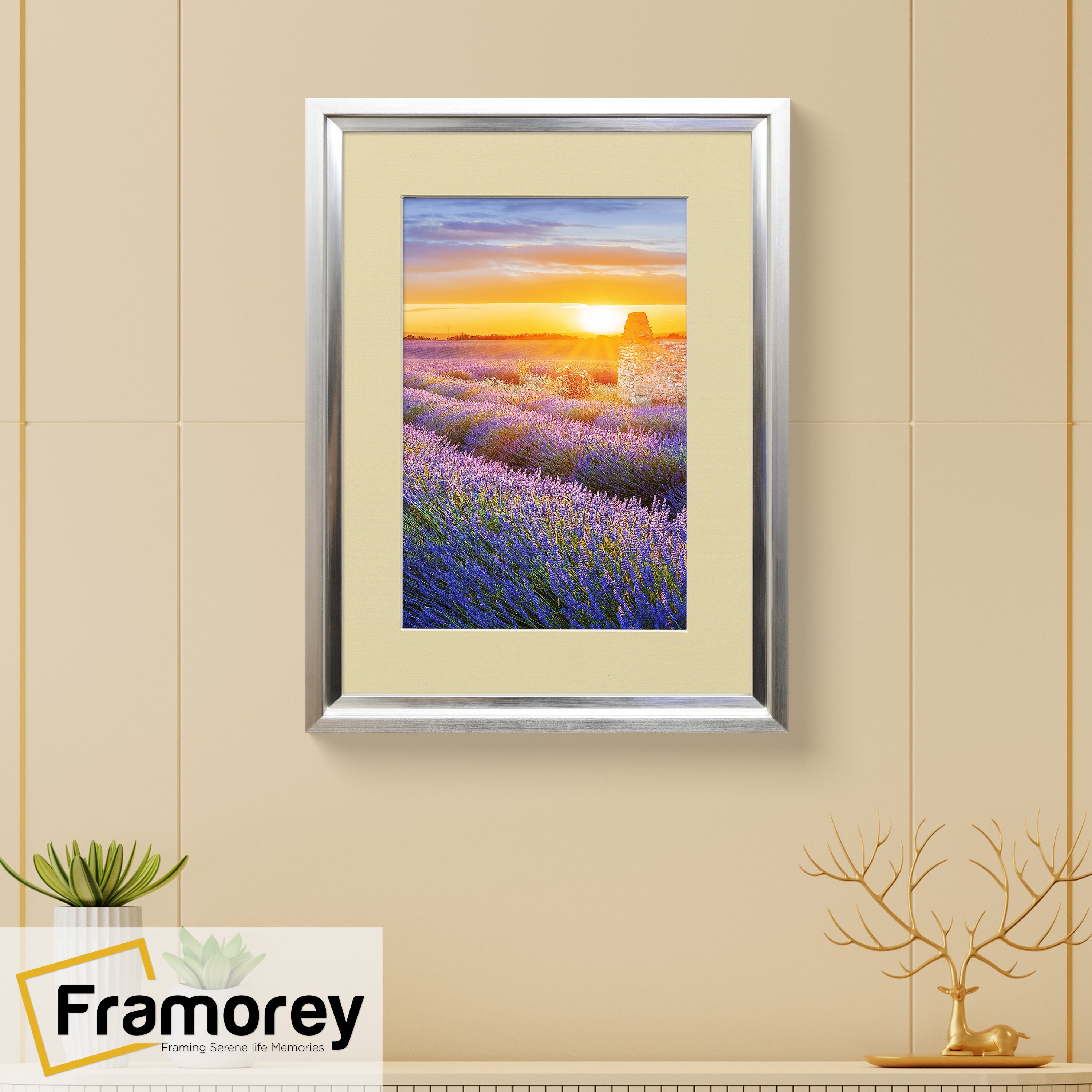 Silver Picture Frame Oslo Style Photo Frames With Ivory Mount