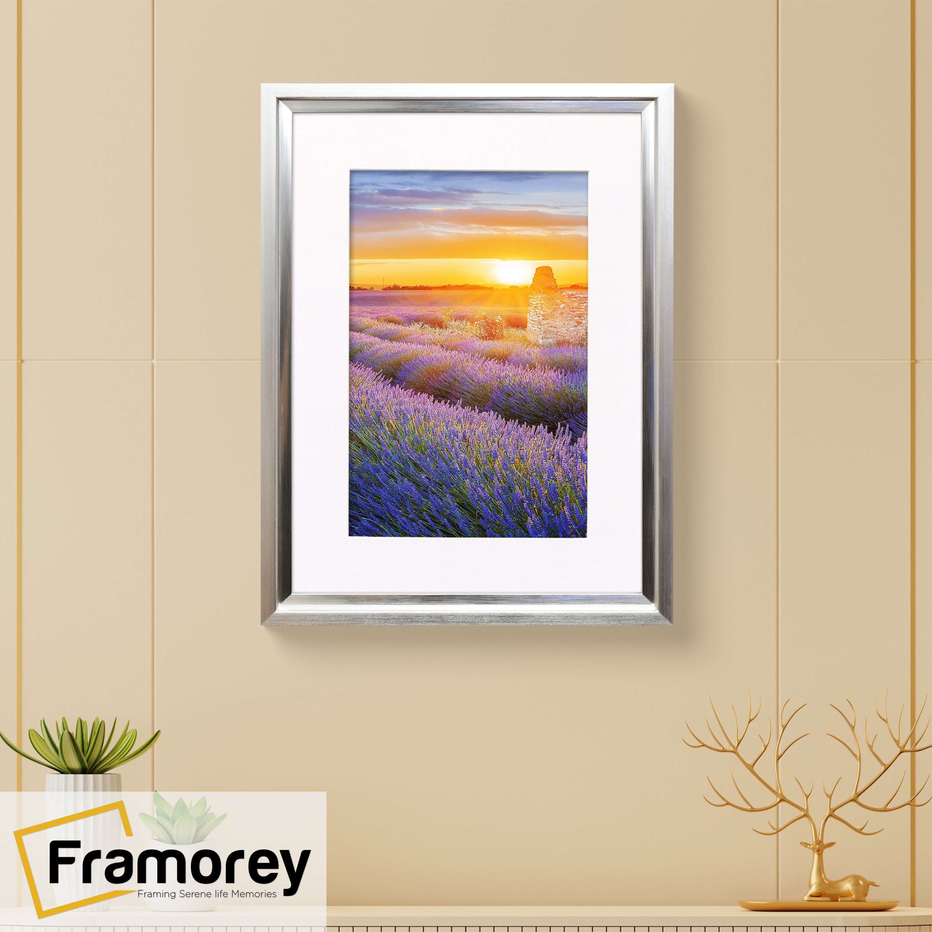 Silver Picture Frame Oslo Style Photo Frames With White Mount