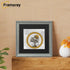Square Size Silver Picture Frame Mini Ornate Photo Frame With Black Mount