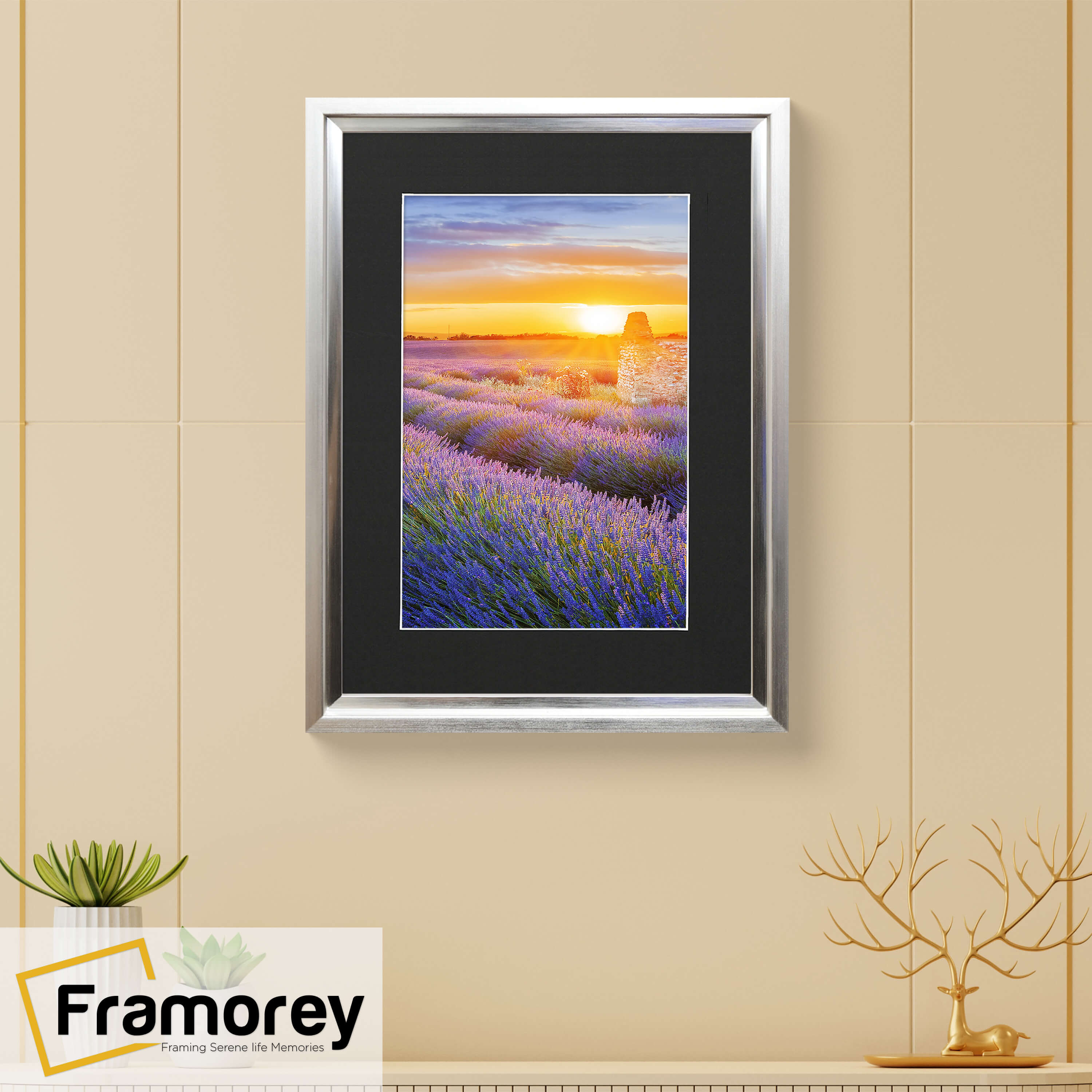 Silver Picture Frame Oslo Style Photo Frames With Black Mount