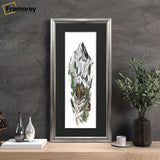 Silver Minimalist Panorama Style Poster Frame Wooden Frame With Black Mount