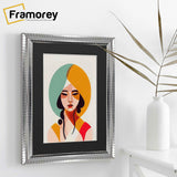 Silver Wall Photo Frame poster Frame With Black Mount