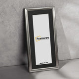 Silver Minimalist Panorama Style Poster Frame Wooden Frame With Black Mount