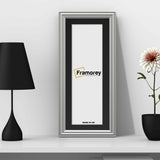 Antique Style Panoramic Silver Picture Frame Wall Art With Black Mount