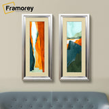 Panorama Style Silver Oslo Picture Frames With Ivory Mount