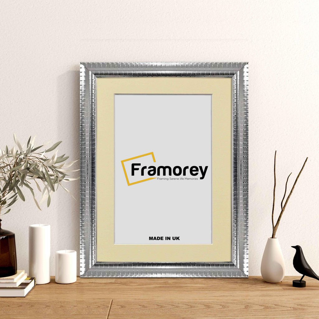 Silver Wall Photo Frame poster Frame With Ivory Mount
