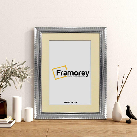 Silver Wall Photo Frame poster Frame With Ivory Mount