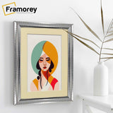 Silver Wall Photo Frame poster Frame With Ivory Mount