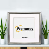 Silver Minimalist Square Size Frames Poster Frame With White Mount