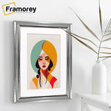 Silver Wall Photo Frame poster Frame With White Mount