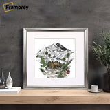 Silver Minimalist Square Size Frames Poster Frame With White Mount