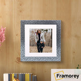 Square Size Silver Picture Frame Rockstar Style Photo Frame With White Mount