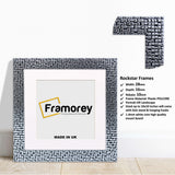 Square Size Silver Picture Frame Rockstar Style Photo Frame With White Mount