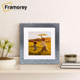 Square Size Silver Picture Frame Rockstar Style Photo Frame With White Mount