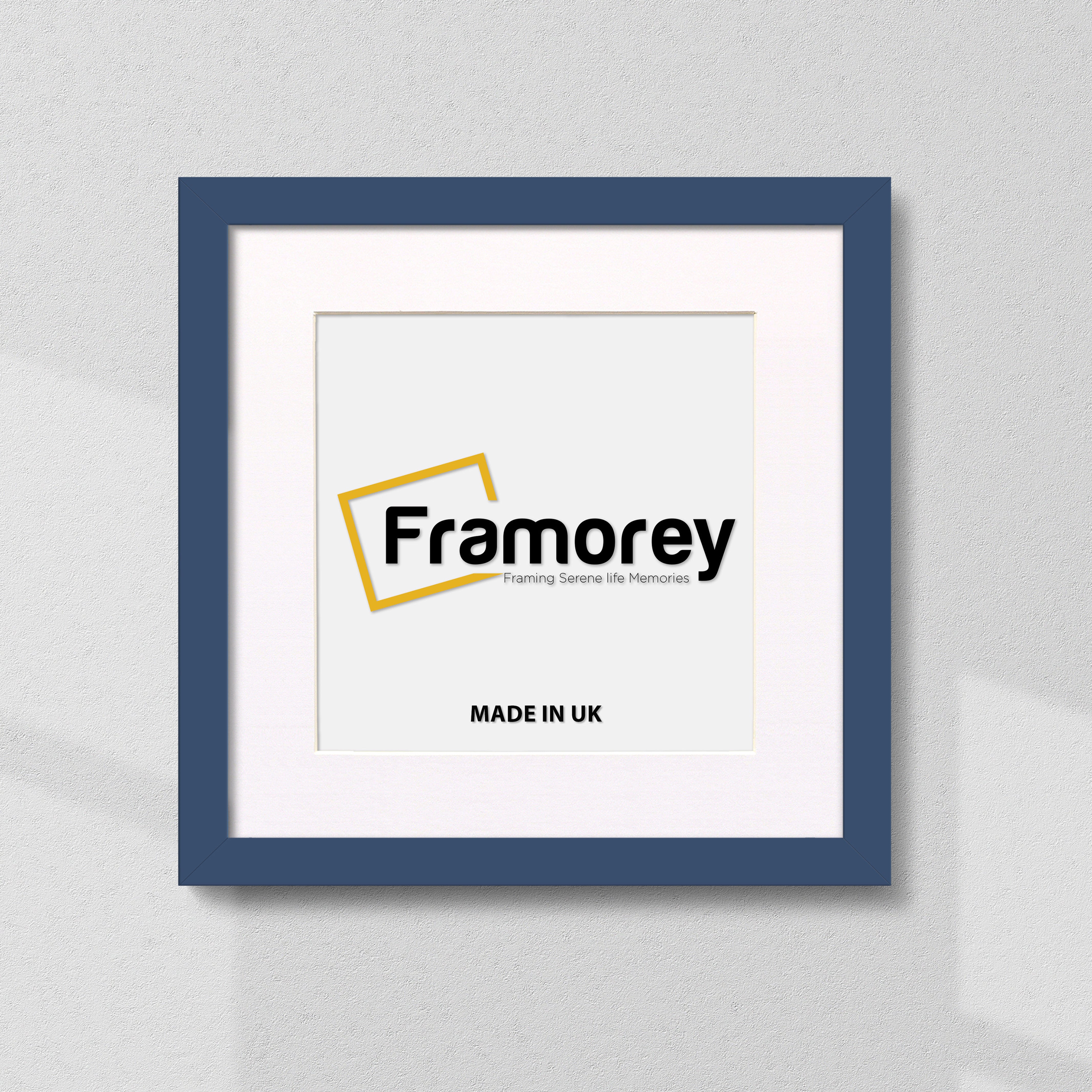 Square Blue Picture Frame with White Mount Wall Art Photo Frame