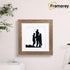 Square Picture Frame With White Mount is hanging on a wall.