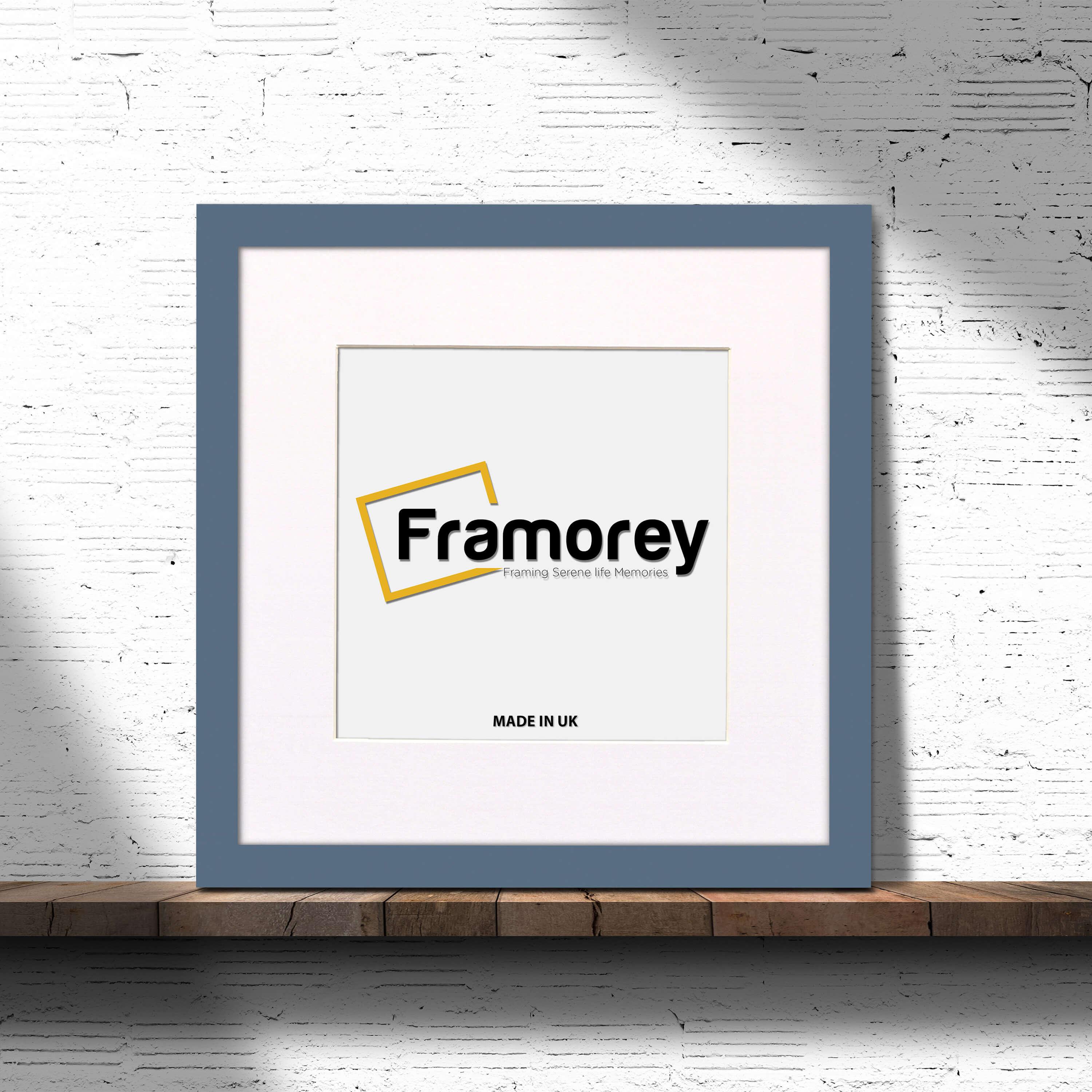 Square Dark Grey Picture Frame With White Mount