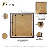 Square Mahogany Picture Frame Backside View Featuring it's parts