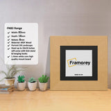 Square Oak Photo Print Frame with Black Mount with some detail on its measurement.