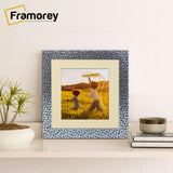 Square Size Silver Photo Frame Rockstar Style with ivory mount on a wooden surface.