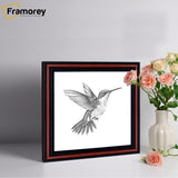 Square Size SideView Walnut Photo Frames standing on a flat surface