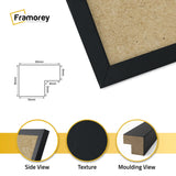 close view of black Poster frame featuring side view texture and molding view
